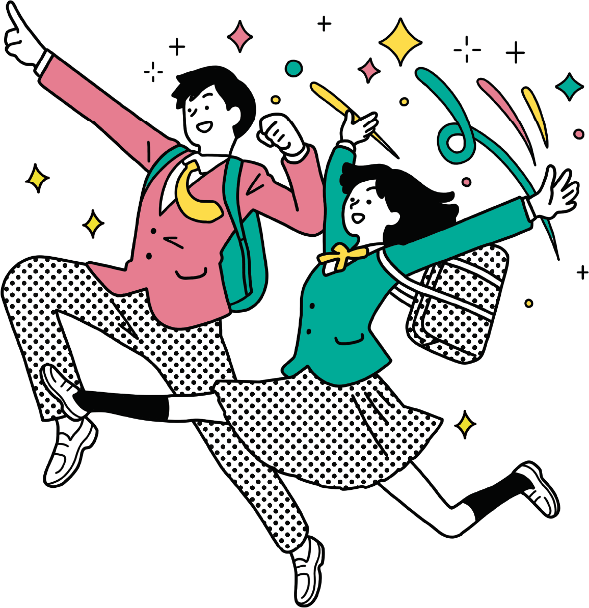 イメージ:男女高校生イラスト